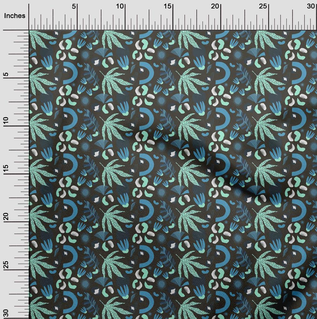 oneOone Cotton Flex Bluish Violet Fabric Tropical Abstract Dress Material Fabric Print Fabric by The Yard 40 Inch