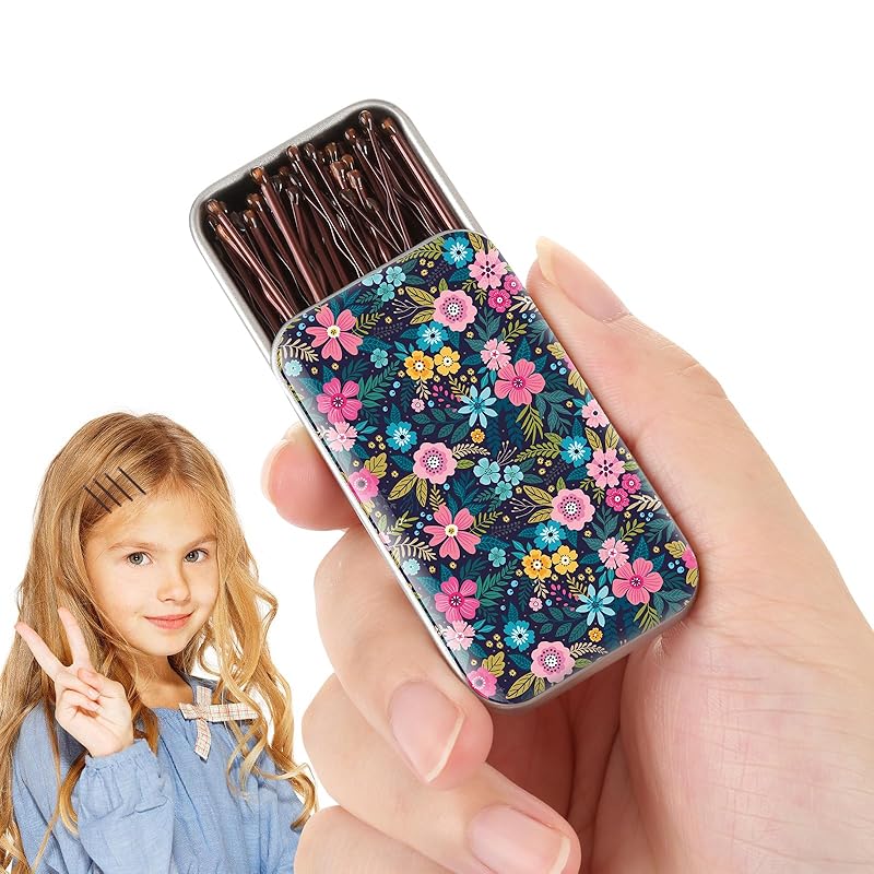 mini bobby pins,50 Count 1.38 inch Metal Hair Clips for Children,Girls and Women,Suitable for All Hair Types (Black Hair Clip-01) Brown-01