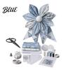 Kit de Couture pour la Fabrication d'Accessoires pour Cheveux Grand Nœud Patchwork Kit de Couture DIY Ensemble de Fournitures en Tissu Matériaux de Décoration faits à la Main Pack de Matériaux Décoratifs pour