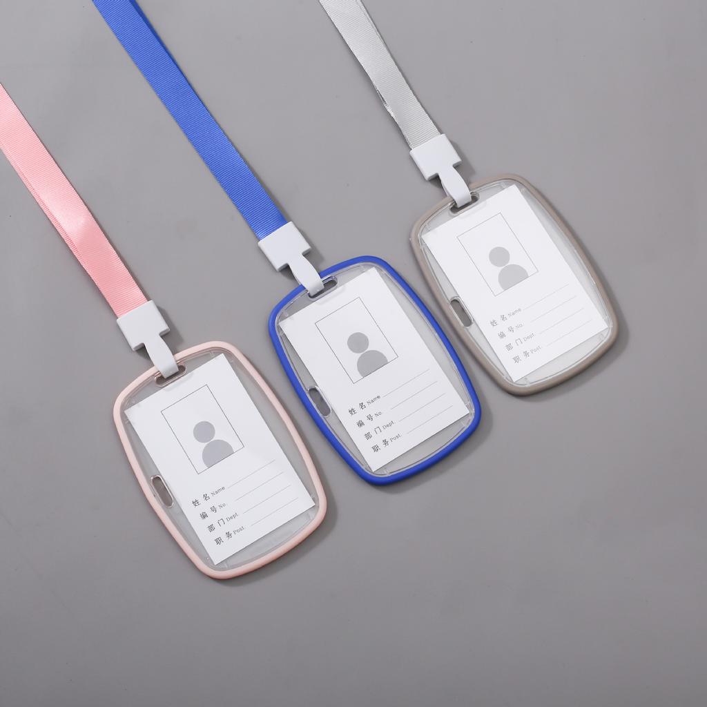 1pc Horizontal /Vertical Dual Use Name Card Holders Clear Card Sleeve Bus Id Holders Protective Shell Badge Case Office Supplies