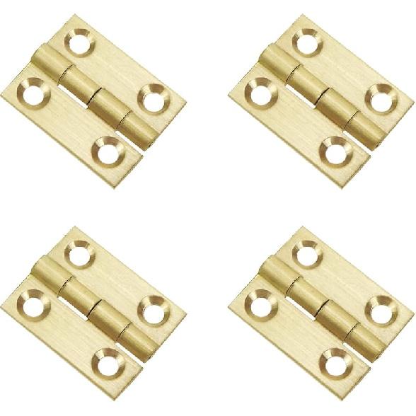 Brass Hinges Mcredy Butt Hinges for Cabinets 1" Hinges with Mounting Screws Gold Kitchen Cabinet Hinges Pack of 4