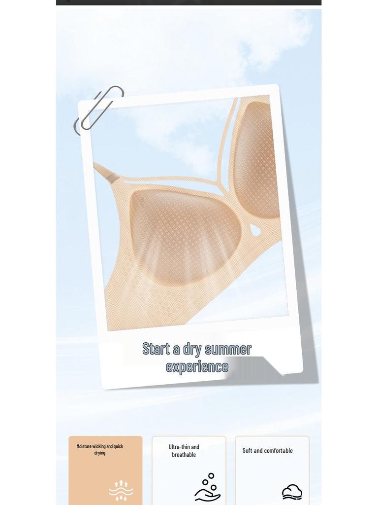 Women's Wire-Free Breathable Seamless Lingerie: Ultra-Thin Cool-Feel Bra for Small Chests, Summer Style