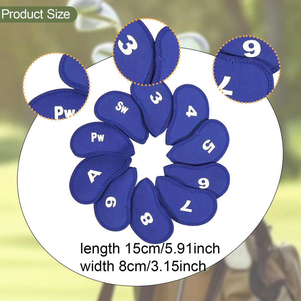 10 Neoprene Covers for Golf Club Heads, Universal Fit