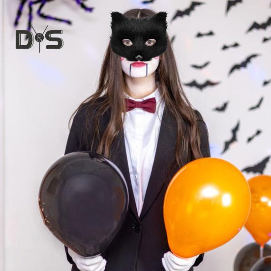 Fox Face Cushion Faux Fox Half Face Cushion with Tail Gloves Masquerade Halloween Cosplay Party Costume Accessory for Girls
