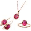 Exquisite Purple Gold-Plated Rose Gold Inlaid Redstone Pendant, Female Simple Temperament, Light Luxury Fashion Classic Colored Gold Necklace