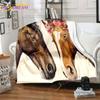 Přikrývka s koňským cvalem Zvířecí flanelové přikrývky 3D Art Decor potisk přikrývky Bílá přikrývka na přikrývku koně Rozkládací pohovky Přehoz přikrývky