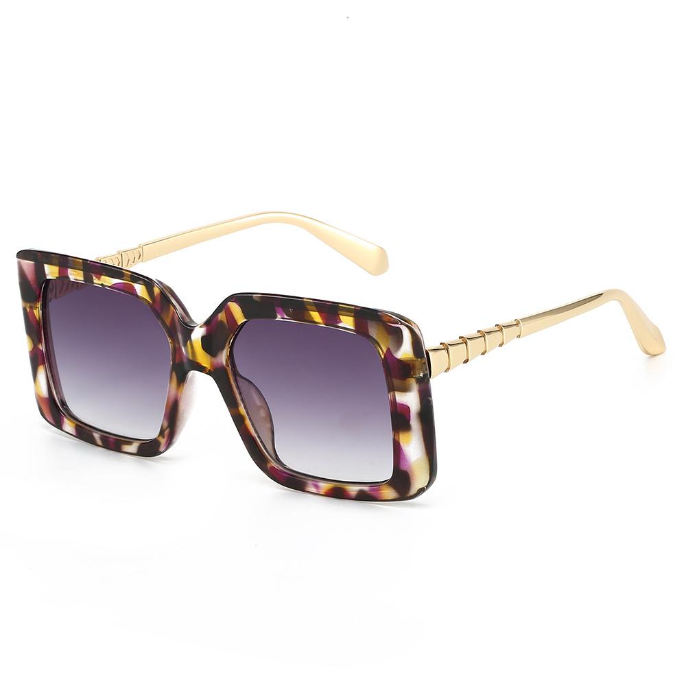 JYL Oversized Square Sunglasses UV400 Gradient Green-Yellow Unisex Punk / 3244