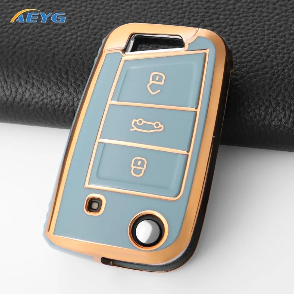 For VW Volkswagen Golf 7 MK7 Tiguan MK2 for SEAT Ateca Leon FR 2 Ibiza for Skoda Octavia Car Key Case Cover Interior Accessories