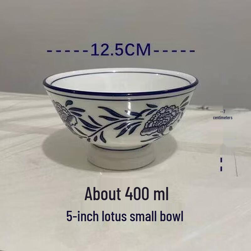 Commercial Ceramic Soup & Noodle Bowls - 5-inch, 5-Pack