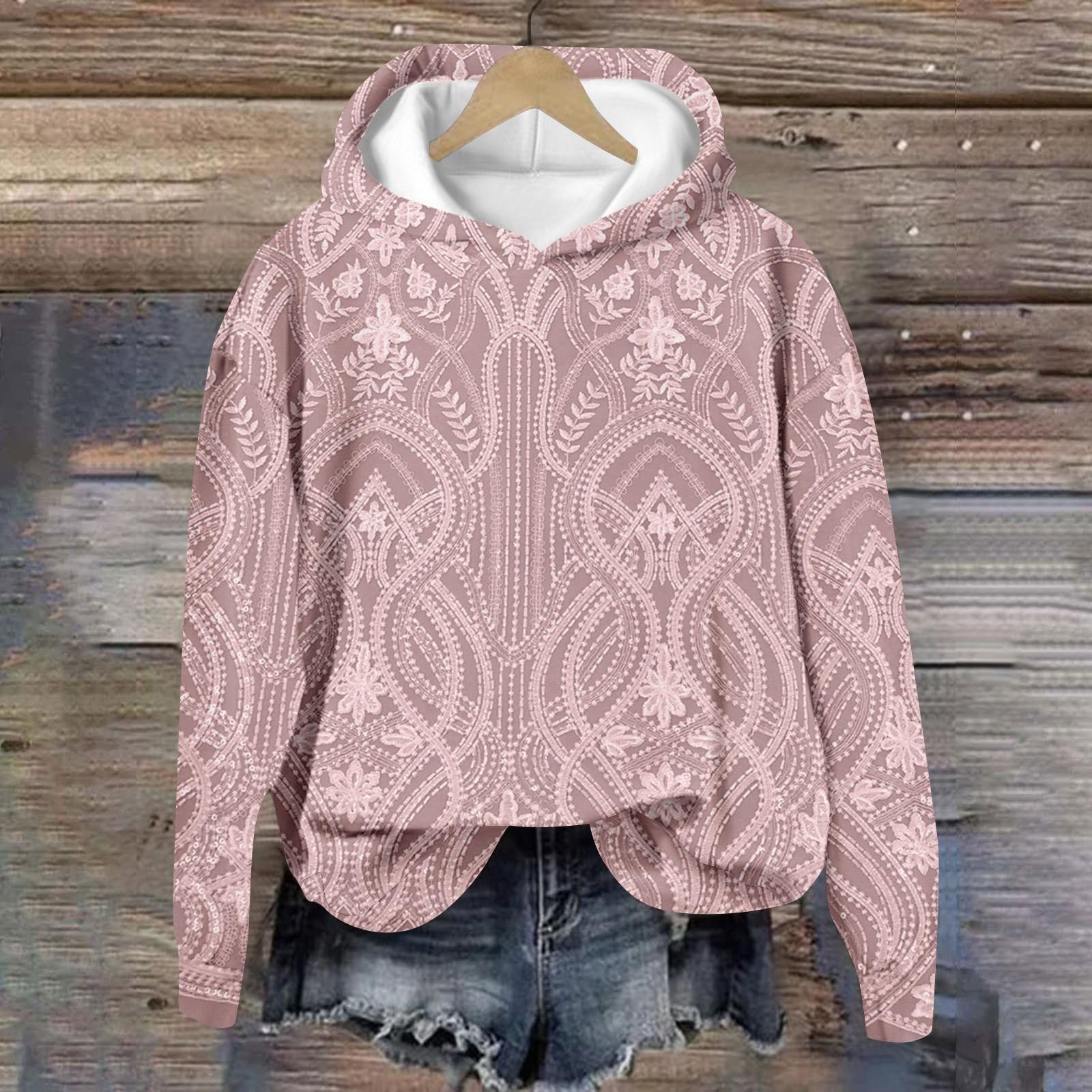 

Женские топы Толстовка с принтом Круглый вырез С капюшоном Повседневная XXL