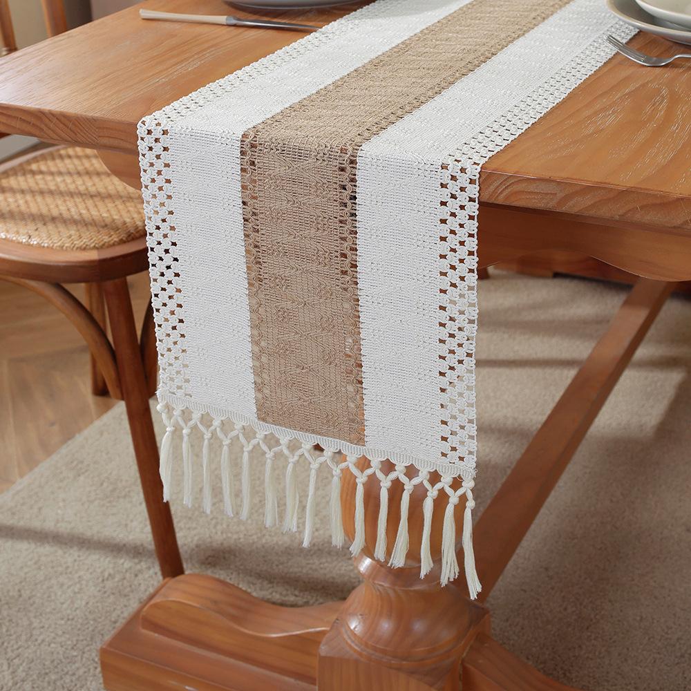 

Ручной работы джутовая натуральная льняная дорожка для стола с кисточками деревенская скатерть для свадьбы, дня рождения, Рождества, украшения для дома 30x50cm