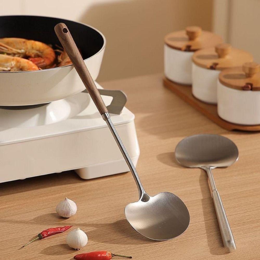 Mushroom Shape Kitchen Stir Fry Spoon Wood Handle Cooking Spoon New Cooking Spatula  Kitchen Tools