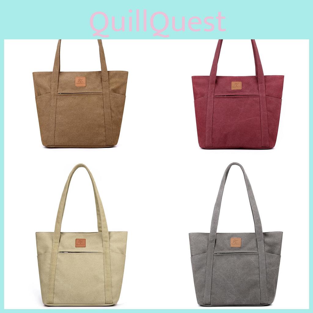 Canvas Tote Bag For Women With Zipper Pocket And Urban Style For Daily Use