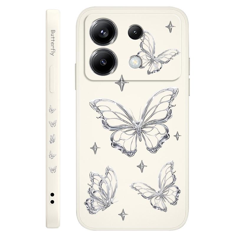 

Silver Butterfly Phone Case For Xiaomi PocoF8 F7 X7 X6 F6 M6 M5 M5S F5 X5 F4 X4 M4 F3 M3 X3 Pro 4G 5G GT Silicone Cover POCO F8 Ultra белый