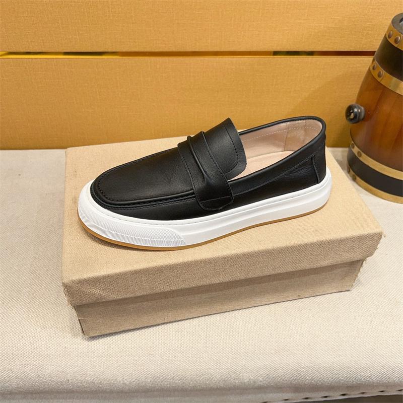 Mode Herren Freizeitschuhe echtes Leder Herren Luxus Britischer Stil Penny Loafers Slipper Herren Dicke Sohle Outdoor Ballerinas Herren Mokassins