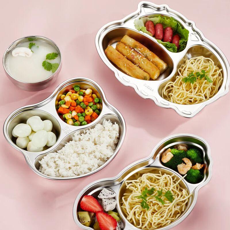 Kinder 304 Edelstahl geteilte Essteller Set