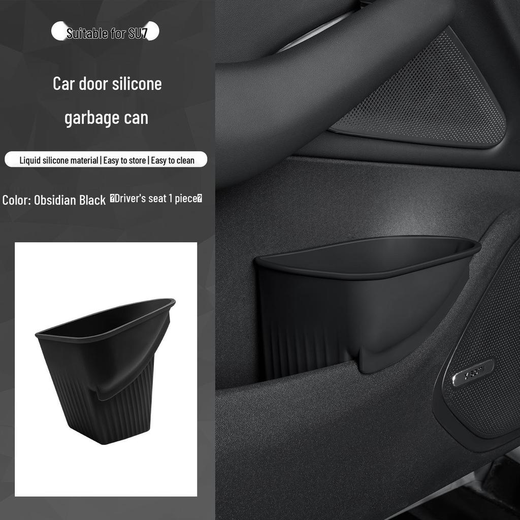 Applicable to Xiaomi SU7: Multi-functional Car Trash Can & Umbrella Storage Silicone Box for Interior Organization