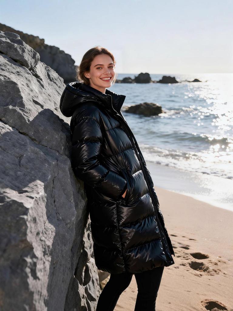 2025 New Long Winter Thickened Duck Down Jacket with Fast Return