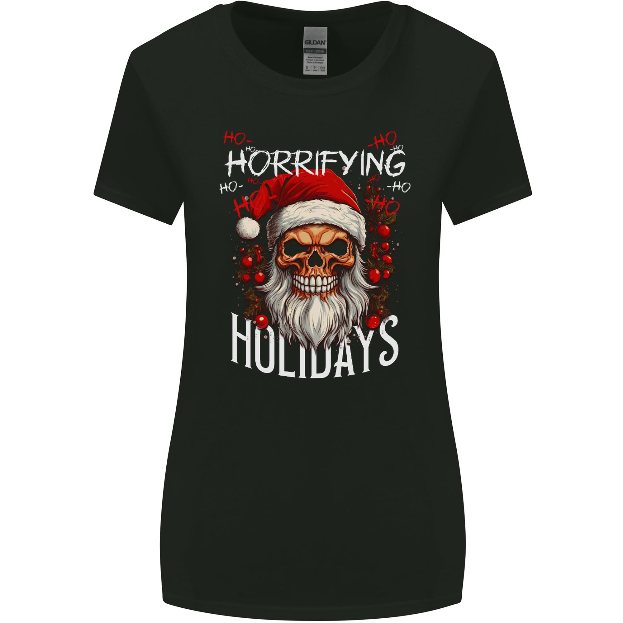 Horror Holidays Evil Santa Skull Christmas Xmas Unisexs Wider Cut TShirt S