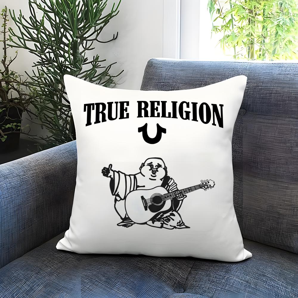 Brand T-True ReligionS Cushion Cover Comfortable Reversible Pillow Cover Ideal for Car Sofa Bedroom & Beyond