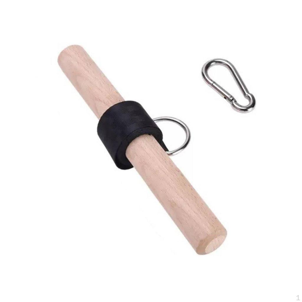 Forearm Training Bar Beech Wood Wooden Cloth Strap Wrist Strength 30CM
