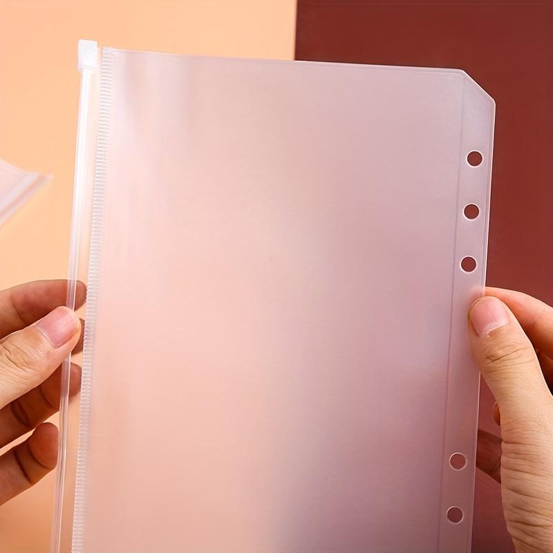 A7/A6/A5/B5/A4 5pcs Transparent PVC Document Storage Storage with Holes Student Stationery Storage Bag