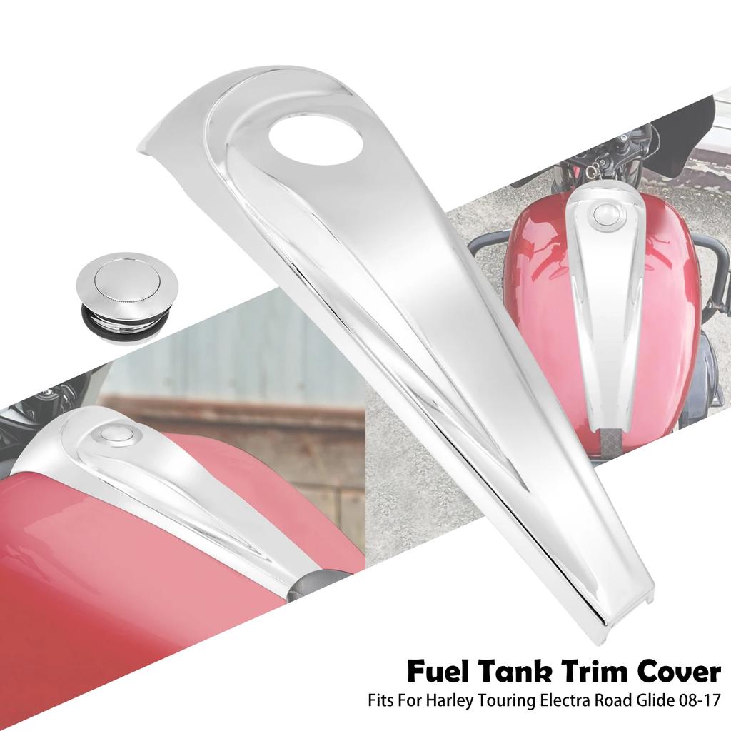Motorcycle Dash Fuel Tank Console Trim Oil Gas Tank Cover Cap For Harley Touring Road Electra Street Glide Ultra CVO 2008-2023