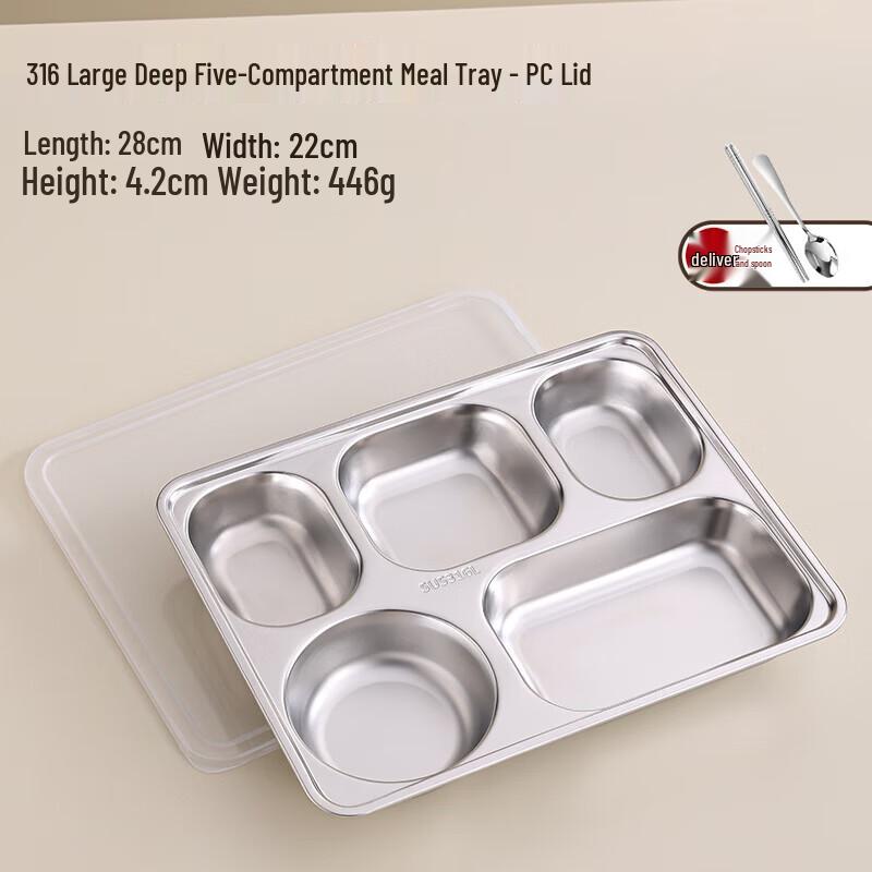 Food Grade Stainless Steel Divided Lunch Tray