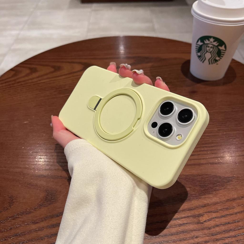 Applicable to iPhone17Promax mobile phone case, liquid silicone, Apple 15 magnetic bracket, all-inclusive anti-drop protective case.