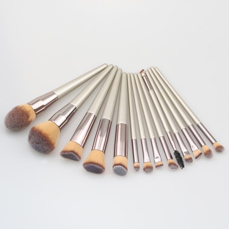 

Кисти для макияжа с шампанским, 10/14 шт./компл., профессиональные кисти для макияжа, набор синтетических косметических кистей для пудры, тонального крема, румян для теней для век