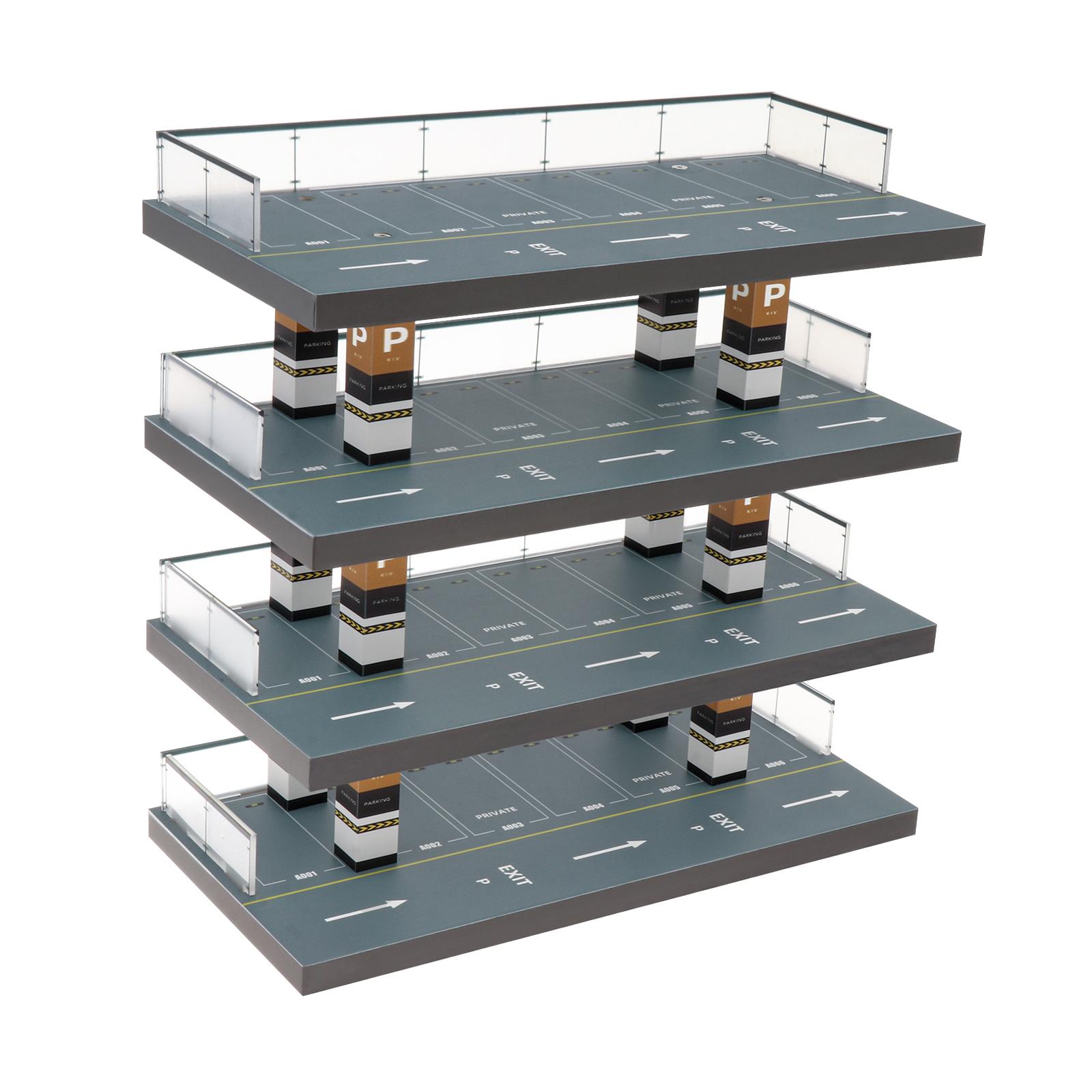 

1/64 Diecast Car Display Case 1/64 Scenery Diorama Parking Lot for Alloy Car