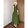 French neck temperament retro sleeveless neck dress women's summer new holiday style loose A-shaped dress long dress
