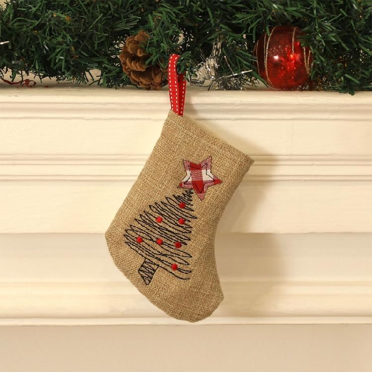 Lovely Christmas Stockings Ornament Candy Gift Bag Christmas Hanging Socks For Tree Fireplaces Holiday Decoration