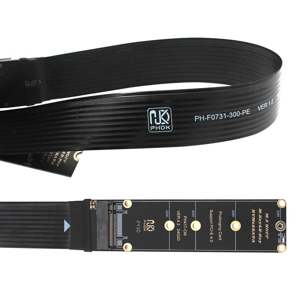 M.2 NVME NGFF M-Key SSD Skjøtekabel NGFF M-Key PCIe4.0 SSD Utvidelseskort M.2 SSD PCI-Express 4.0 X4 M Key Forlenger