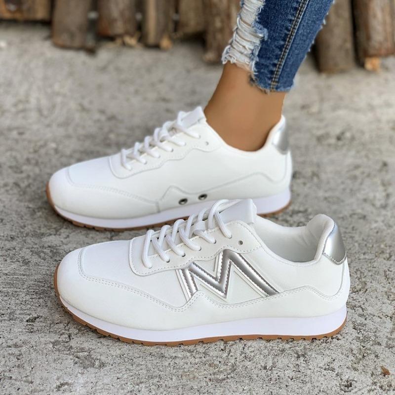 Autumn new large size fashion trend versatile outdoor lace-up casual single shoes women