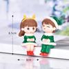 2pcs Cute Christmas Couple Figurines Sculpture Bonsai Decoration Ornament DIY Small Toy for Home