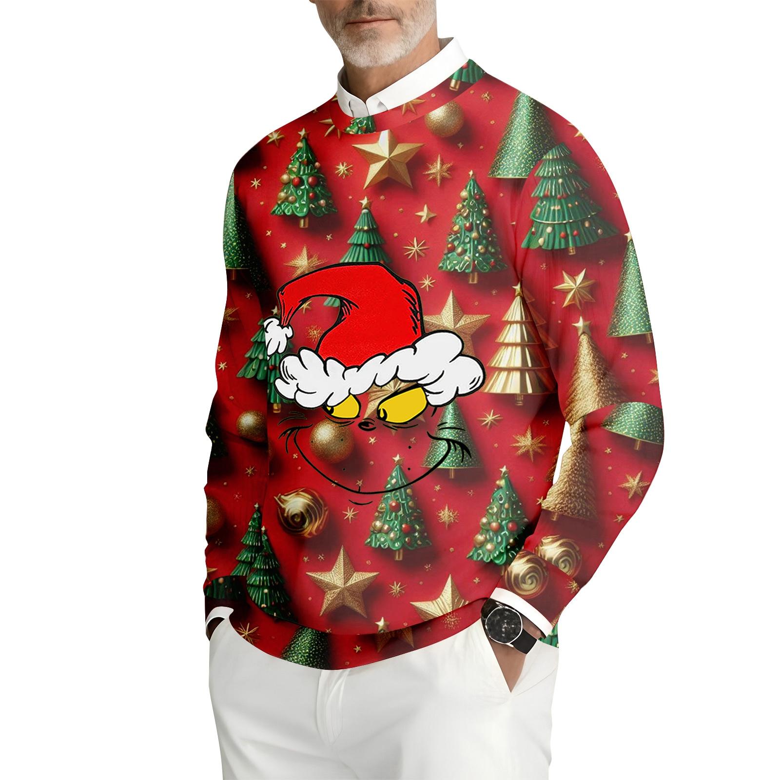 

Мужская толстовка с круглым вырезом и длинными рукавами из рубчатого трикотажа M красный