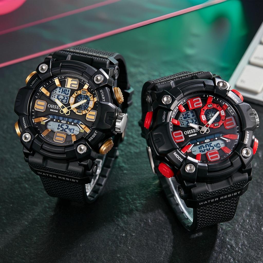 Dual Display Men Watches Waterproof Sports Watch Military Man Alarm Stopwatch Quartz Wristwatch Male Digital Clock