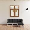 4 Pcs Garden Set with Cushions Solid Pine Wood