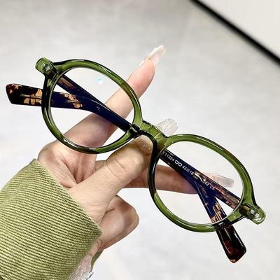 Japanese Retro Round Tortoise Shell Glasses Frame - Small Literary Style for Women