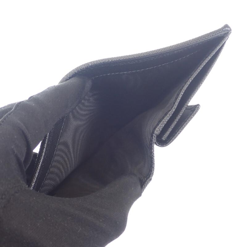 Prada 1MV204 Bifold Wallet Black Safiano/Nylon Women