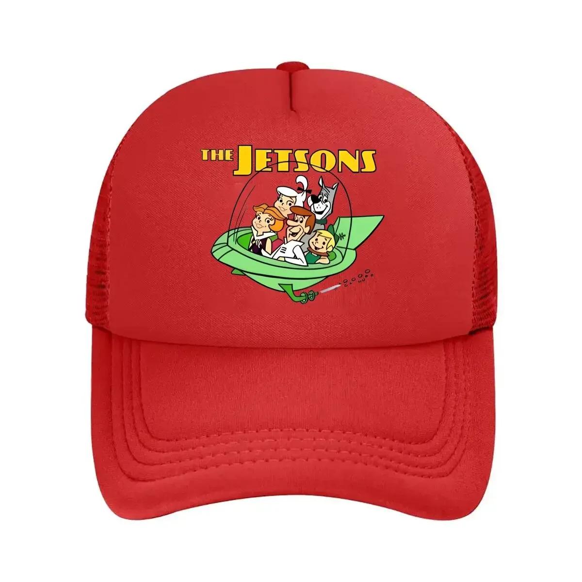 The Jetsons Family in Futuristic Vehicle Illustration Mesh Baseball Cap One Size