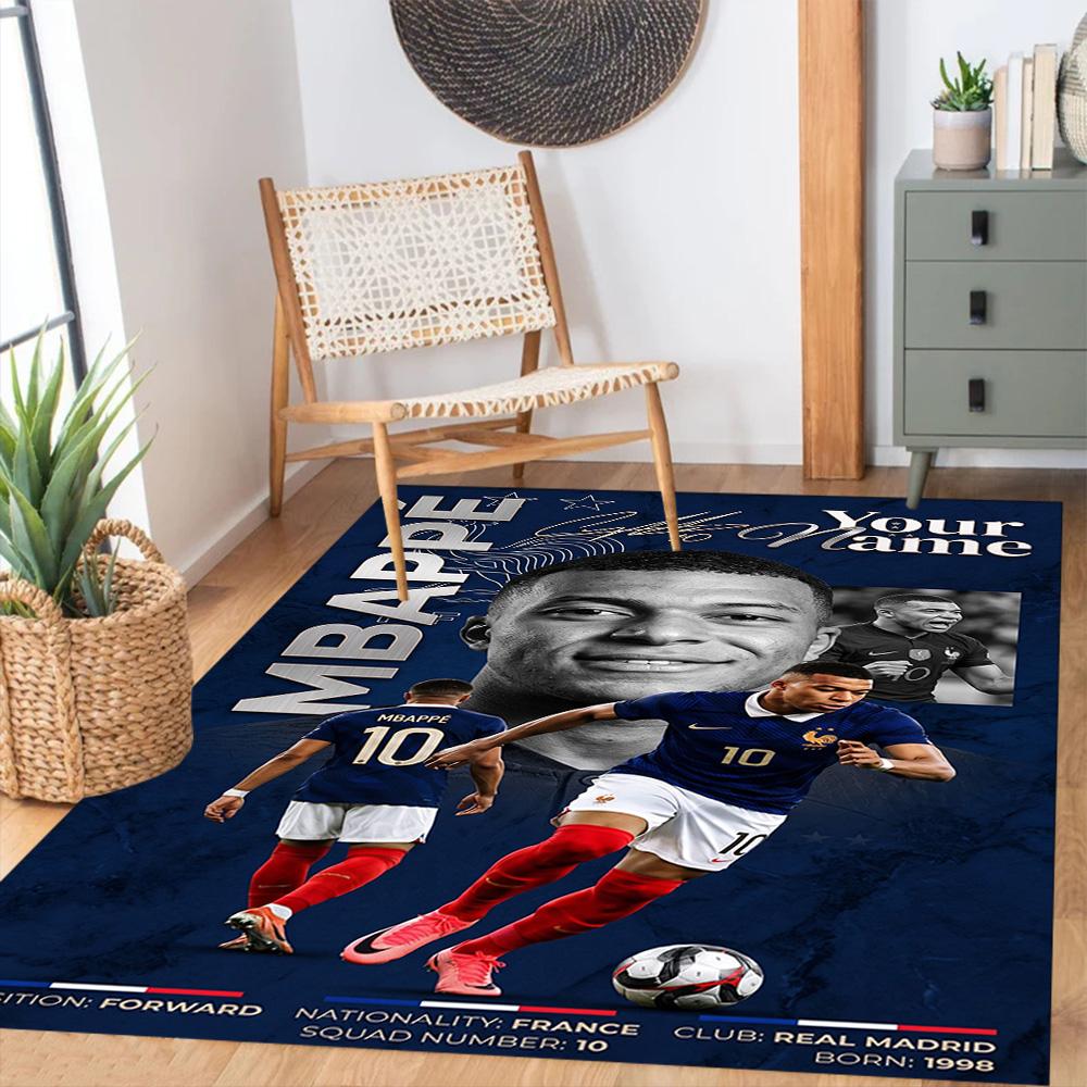 Mbappe Customize Your Name Floor Rug Office Rug Perfect For Game Room Balcony Playrooms Hallway Antislip Carpet Decorate Offices
