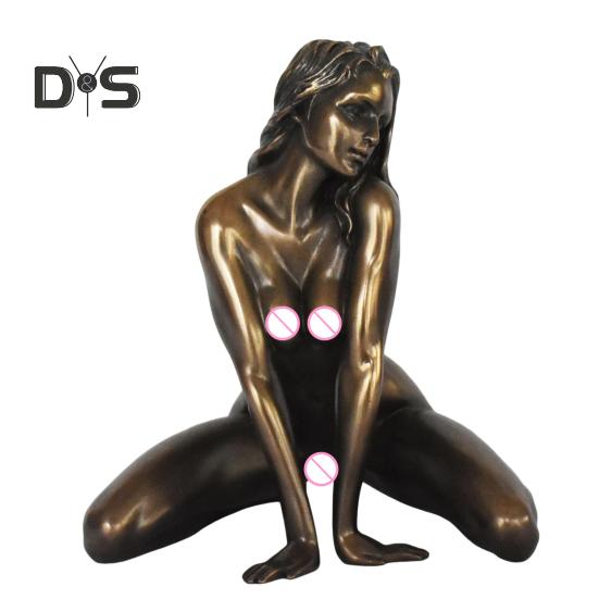 Statua di donna sexy da 5 pollici in resina, figura femminile nuda, statua da tavolo, scultura per comodino, caminetto, amanti dell'arte e collezionisti