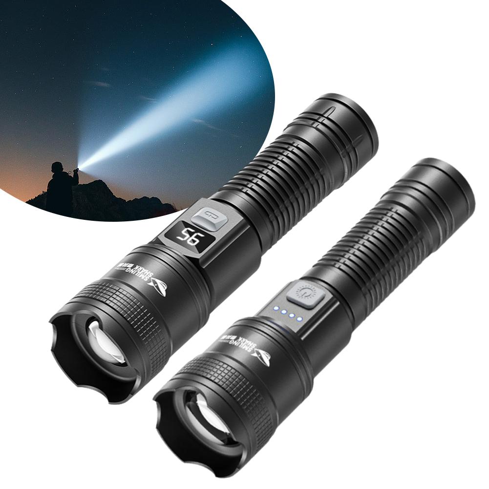 High Power Strong Light Long Range Flashlight 3 Gear Outdoor Bright High-lighted Super Flashlight Telescopic Torch Zoom J1J3