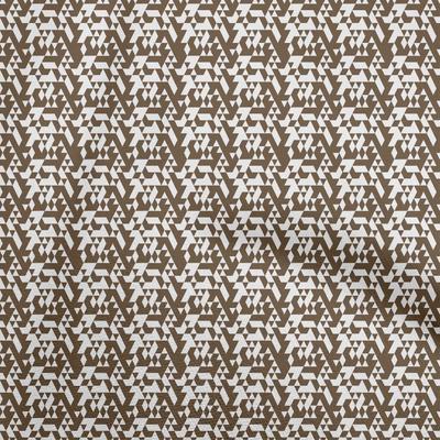 Tela de Algodón Elástico Marrón Tela Geométrica para Vestido Tela Estampada por Yarda 40 Pulgadas