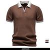 100% Cotton Soft Skin Friendly Polo Shirt for Men Collar Solid Color  Old Money Style Elegant Casual Polo Men Clothing