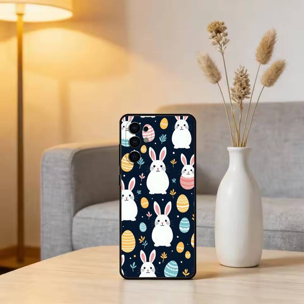 Easter pattern Phone Case For Samsung S25,S24,S21,S22,S23,S30,Ultra,S20,Plus,Fe,Lite,Note,10,Black Cover