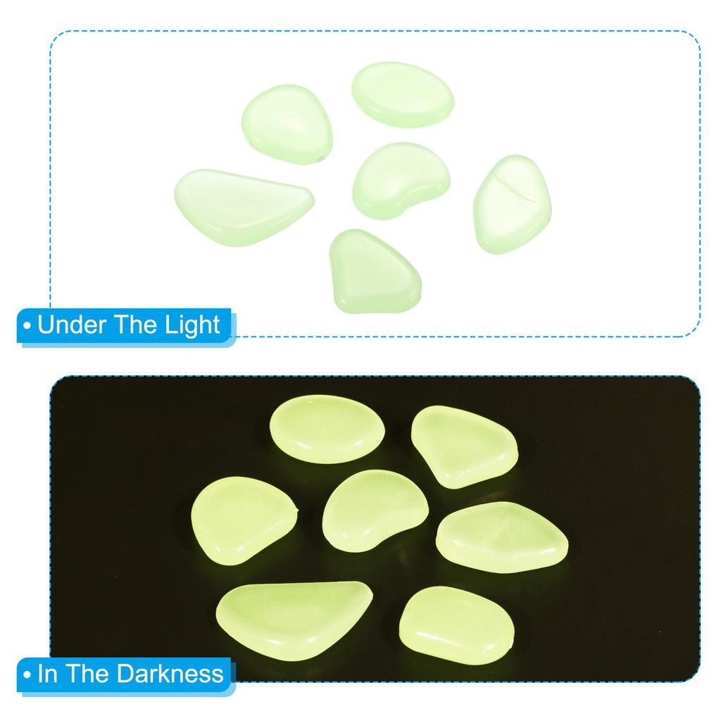 150pcs Glow Rocks 20-30mm Glow Pebbles Decoration In the Dark Luminous Stones Decor DIY Decorative Translucent for Garden, Potte