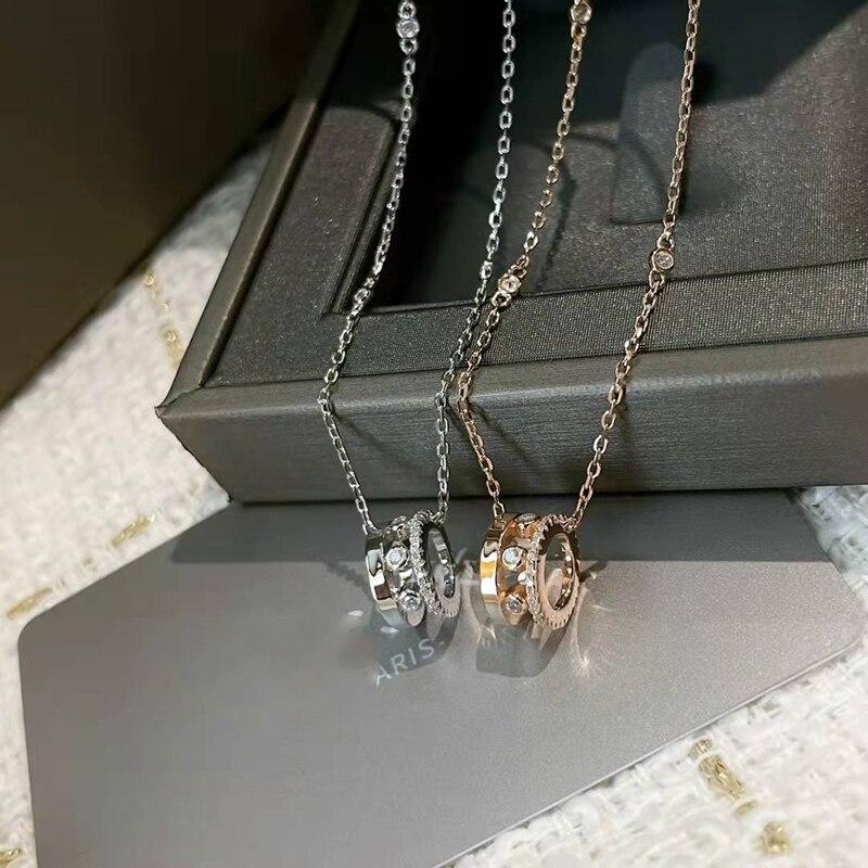 Designer Brand Sliding Necklace 925 Silver High Quality Zircon Fashion Japanese And Korean Net Red Same Jewelry Wholesale